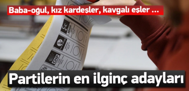 Partilerin ilginç aday adayları