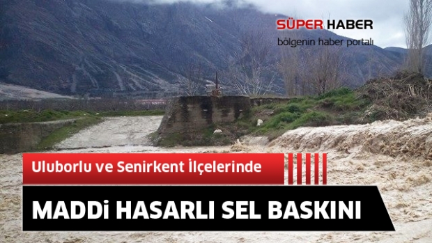 Isparta'nın Uluborlu ve Senirkent ilçelerinde sel baskını