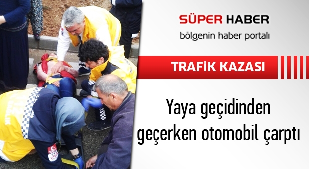 Yaya Geçidinden Geçerken Otomobil Çarptı