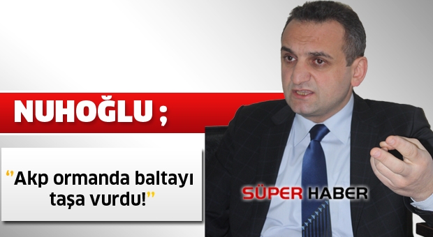 Nuhoğlu ; 'Akp ormanda baltayı  taşa vurdu!'