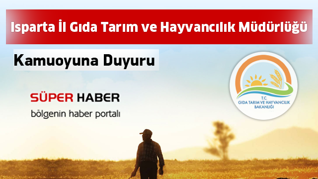 Isparta İl Gıda Tarım ve Hayvancılık Müdürlüğü