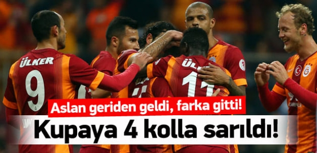 Aslan kupaya 4 kolla sarıldı!