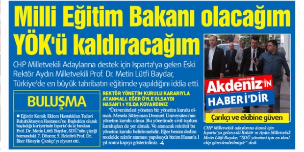 MİLLİ EĞİTİM BAKANI OLACAĞIM MÜFREDATI DEĞİŞTİRECEĞİM YÖK'Ü KALDIRACAĞIM