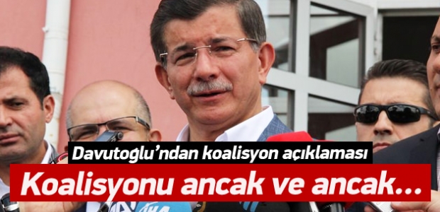 Davutoğlu'ndan koalisyon açıklaması