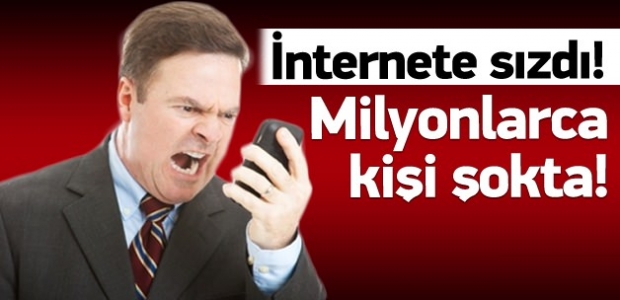 Telefon rehberleri internete sızdı!