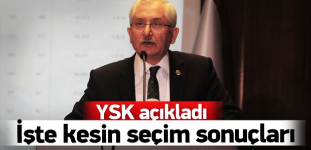 YSK kesin seçim sonuçlarını açıkladı