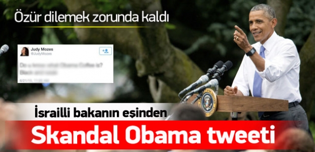 İsrailli bakanın eşinden Obama'lı 'ırkçı espri'