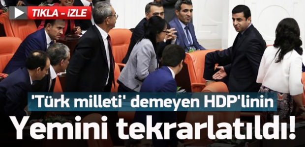 'Türk milleti' demeyen HDP'li yeminini tekrarladı