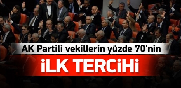 AK Partili vekillerin yüzde 70'nin ilk tercihi