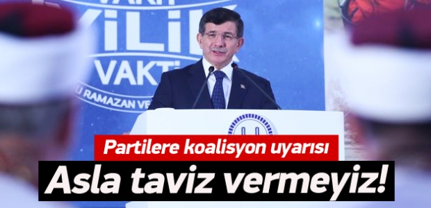 Davutoğlu'ndan partilere koalisyon uyarısı