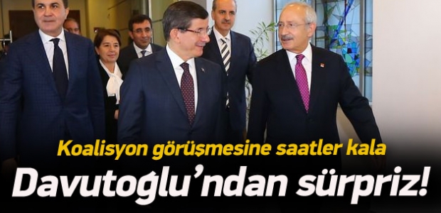 Koalisyon görüşmesi öncesi Davutoğlu'ndan sürpriz