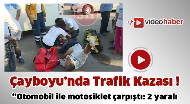 Trafik kazası  Otomobil ile motosiklet çarpıştı: 2 yaralı