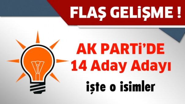 AK PARTİ'DE 14 ADAY ADAYI