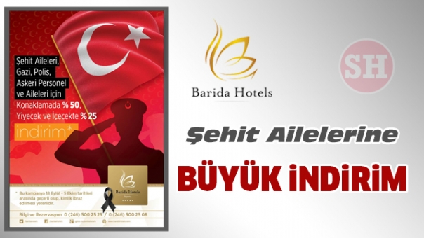 BARİDA HOTELS'DEN BÜYÜK İNDİRİM