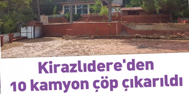 Kirazlıdere'den 10 kamyon çöp çıkarıldı