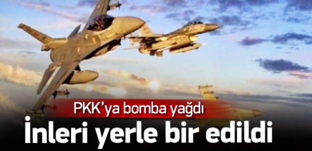 PKK sığınaklarına bomba yağdı