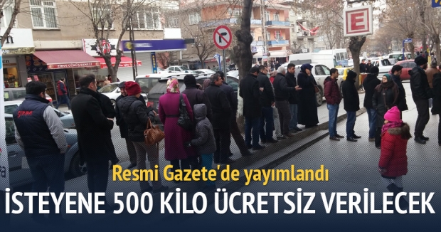 DEVLETTEN KÖMÜR YARDIMI 500 KG