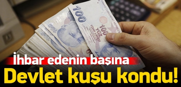 İhbarcının başına 'devlet kuşu' kondu