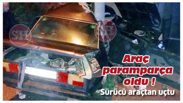 Isparta Trafik Kazası Araç Parçalandı