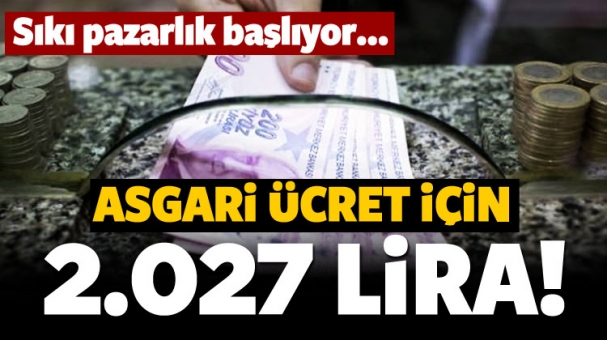 Asgari ücret için 2.027 lira