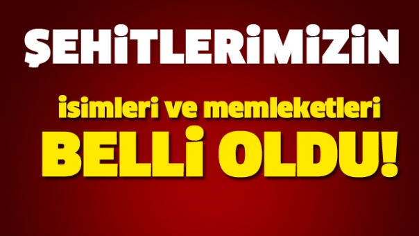 Son dakika haberi! Şehitlerimizin isim ve memleketleri belli oldu!