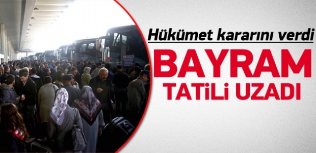 Davutoğlu'ndan bayram tatili müjdesi