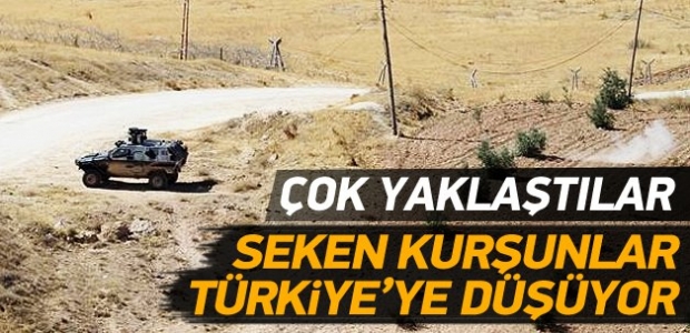 Sınırda seken mermiler Türkiye'ye düşüyor