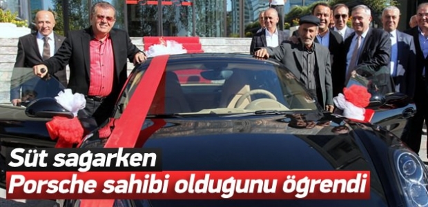 Süt sağarken Porsche sahibi olduğunu öğrendi