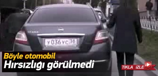 Genç kadının otomobilini böyle çaldılar!