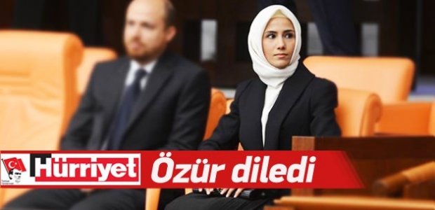 Hürriyet, Sümeyye Erdoğan'dan özür diledi