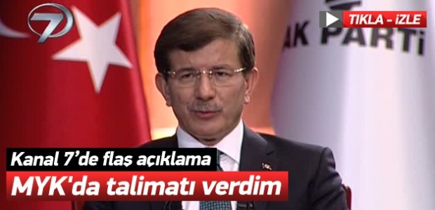 Davutoğlu: MYK'da talimatı verdim