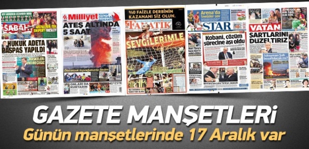 19 Ekim 2014 gazete manşetleri