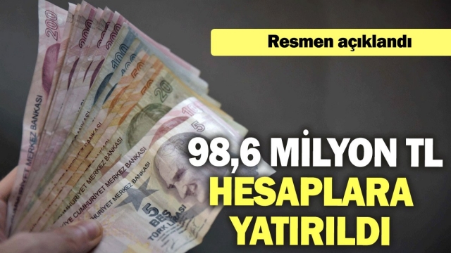 98,6 Milyon TL Destekleme Ödemesi