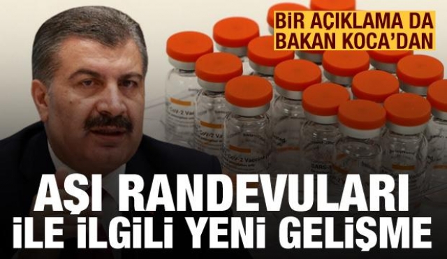 Aşı randevuları ile ilgili yeni gelişme!