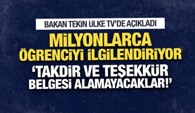 Bakan Tekin, Milyonlarca Öğrenciyi İlgilendiren Kararı Açıkladı!