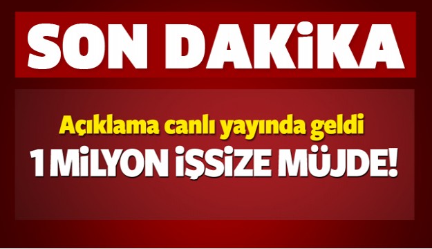 Bakandan 1 milyon işsize müjde!