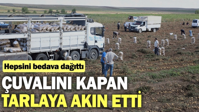 Çiftçi Patateslerini Bedava Dağıttı