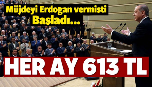 Cumhurbaşkanı müjdeyi verdi! Her ay 613 TL...