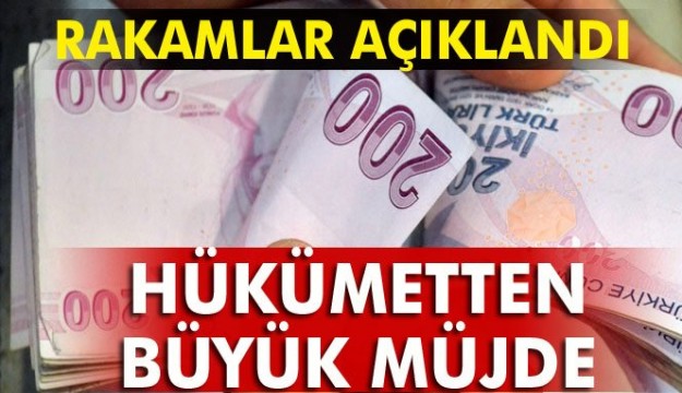 Hükümetten büyük müjde
Rakamlar açıklandı 