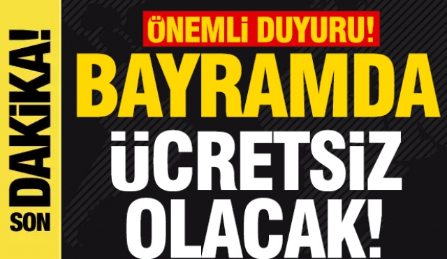 Isparta’da bayramda ücretsiz olacak!