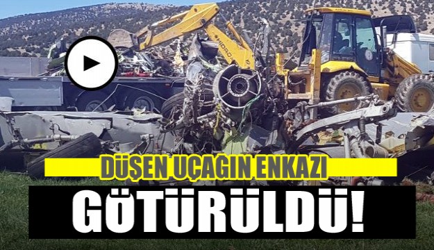 Isparta’da düşen askeri uçağın enkazı Kayseri’ye götürüldü 