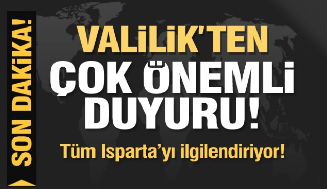 ISPARTA VALİLİĞİ'NDEN YENİ DUYURU  (YARDIM TOPLAMA MERKEZİ DEĞİŞİKLİĞİ)