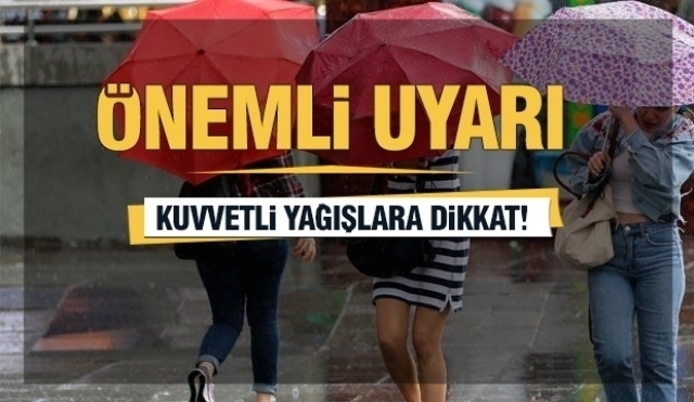 Isparta ve Burdur Çevrelerinde Kuvvetli Sağanak Yağış Uyarısı