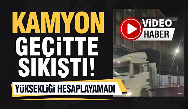 Isparta'da Kamyon Alt Geçitte Sıkıştı, Trafikte Aksamalara Neden Oldu