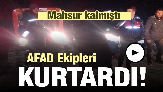 Isparta'da mahsur kalan şahıs AFAD ekiplerince kurtarıldı