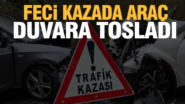 Isparta'da Meydana Gelen Trafik Kazasında Araç Bahçe Duvarına Çarptı