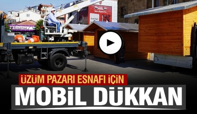 Isparta'da üzüm pazarı esnafı için mobil dükkanlar geldi