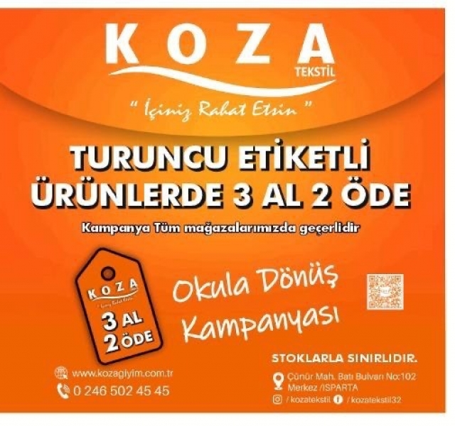 Koza Tekstil’de “3 Al 2 Öde” Kampanyası Başladı!