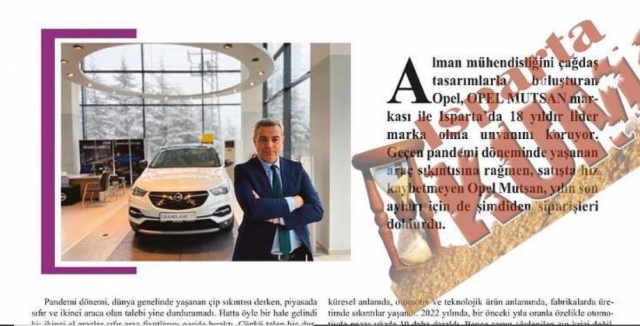 ​OPEL MUTSAN, 18 YILDIR ISPARTA’DA