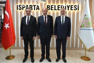 KKTC Cumhurbaşkanı Ersin Tatar, Isparta Belediye Başkanı Şükrü Başdeğirmen’i Ziyaret Etti